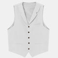 Men Vest Beige With Lapel Solid Single Button Waistcoat For Wedding Birthday Banquet Party Business Daily Casual Men Suit Vest