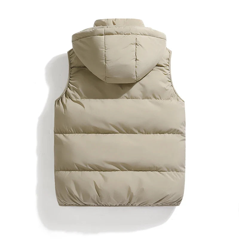Mens Vest Jacket Warm Sleeveless Jackets Winter Waterproof Zipper Coat Autumn Stand-up Collar Casual Waistcoat Brand Clothing