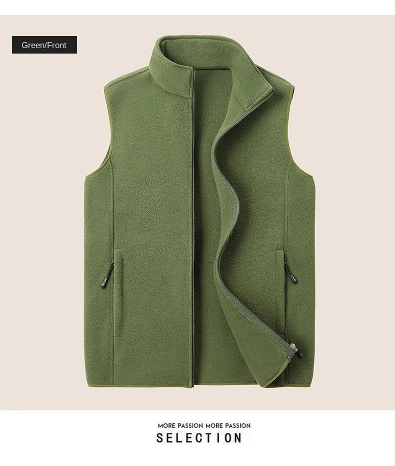 Autumn Fashion Plus Size Male Warm Waistcoat Fleece Vest Men's Lamb Cashmere Warm Sleeveless Coat Men Brand Clothing Winter Vest