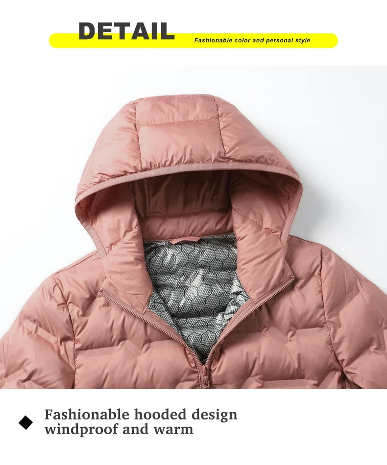Winter Warm Down Jacket Women Hiking Camping Climbing Trekking Graphene Lining Coat Duck Down Lightweight Padding Jackets