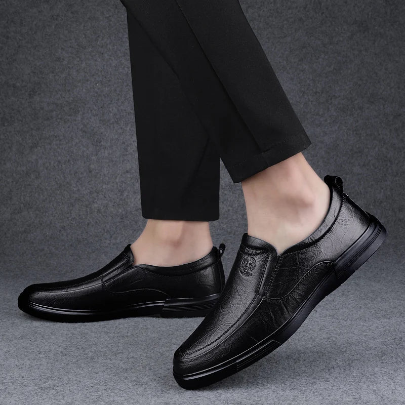 Leather Fashion Business Shoes Men Luxury Brand Mens Comfortable Loafers Handmade Men Casual Shoes New All-match Flats for Men
