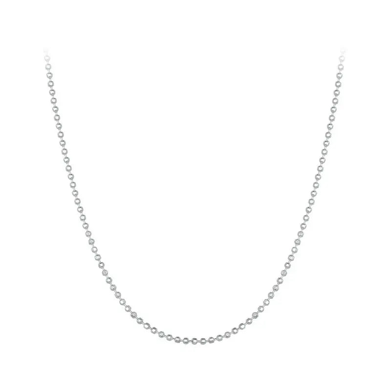 925 Sterling Silver Basic Chain Necklace Collection Box Chain Necklace Bead Chain Link for Women Simple Fine Jewelry