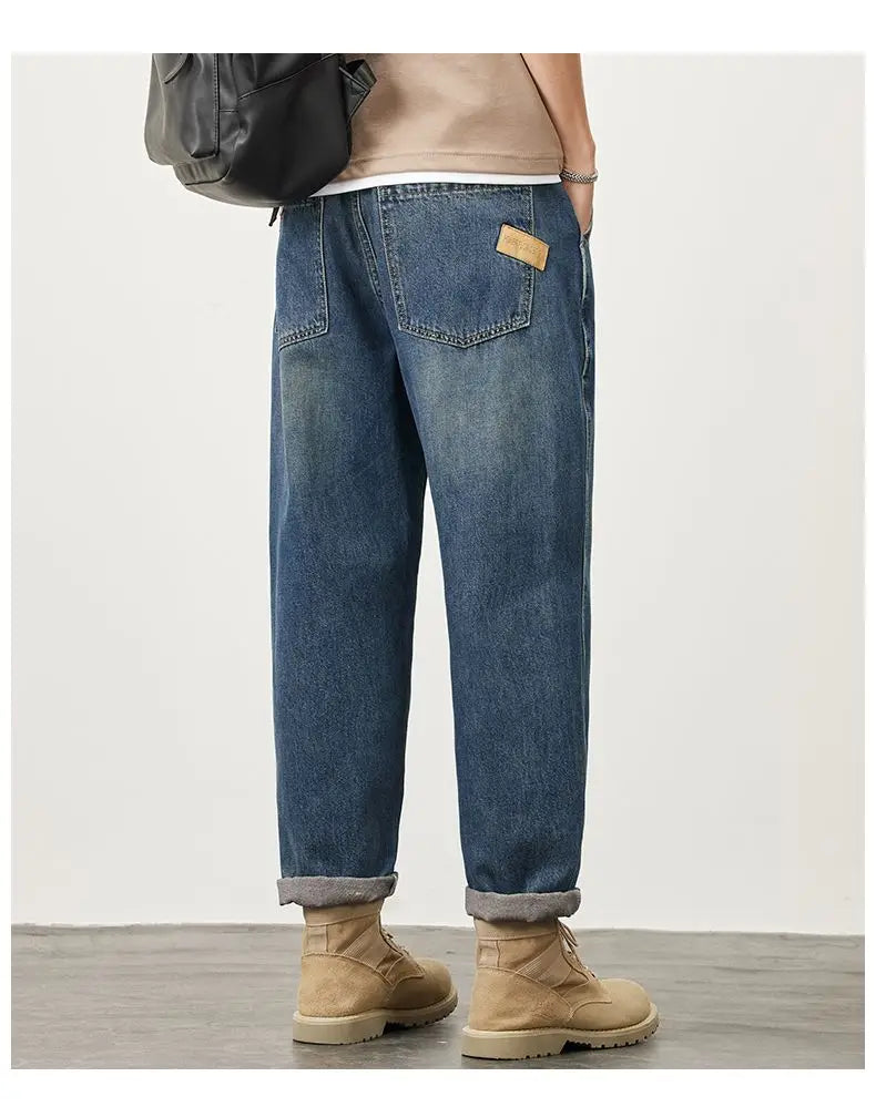 Summer Micro-cone Straight Jeans for Men Loose Comfortable and Versatile Casual Teenager Trendy Retro Trousers jeans for man