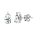 Rhodium Plated 1ct D/G Color Pear Cut Moissanite Stud Earring for Women Classic Wedding Jewelry 100% S925 Sterling Silver
