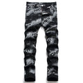Spring and Autumn Fashion Trend Printed Straight-Leg Stretch Denim Jeans For Men Comfortable Casual Sports High-Quality Jeans