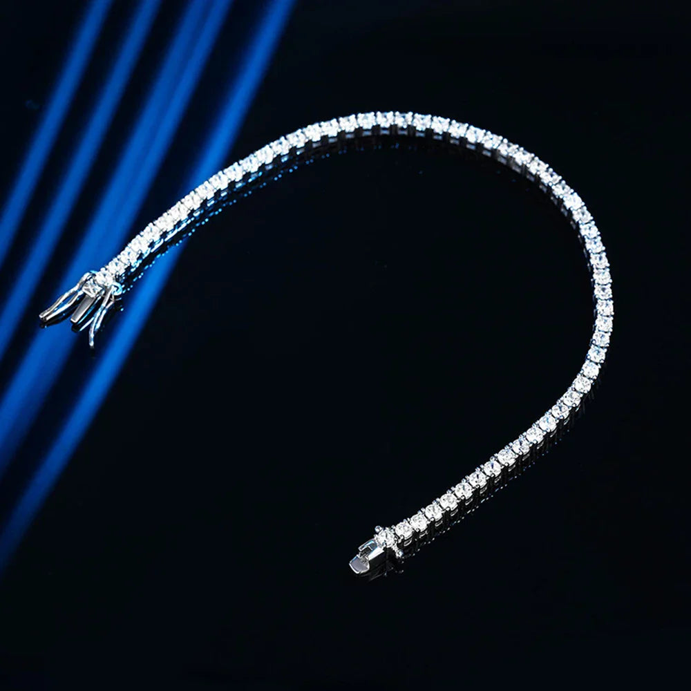each 0.06ct 2.5mm Full Moissanite Diamond Tennis bracelet For Women S925 Silver Chain Party Sparkling Fine Jewelry Gift