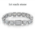 4/5/6.5mm Full Diamond 100% Real Moissanite Bracelets for Men Women Classic Luxury Bangles Pure 925 Sterling Silver Chain