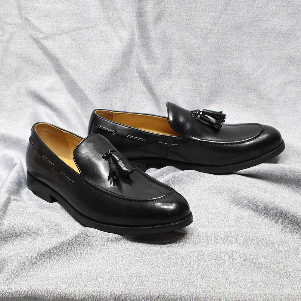 Italian Style Men's Loafers Tassel Genuine Cow Leather Comfortable Slip on Wedding Party Office Dress Shoes for Men Casual Shoes