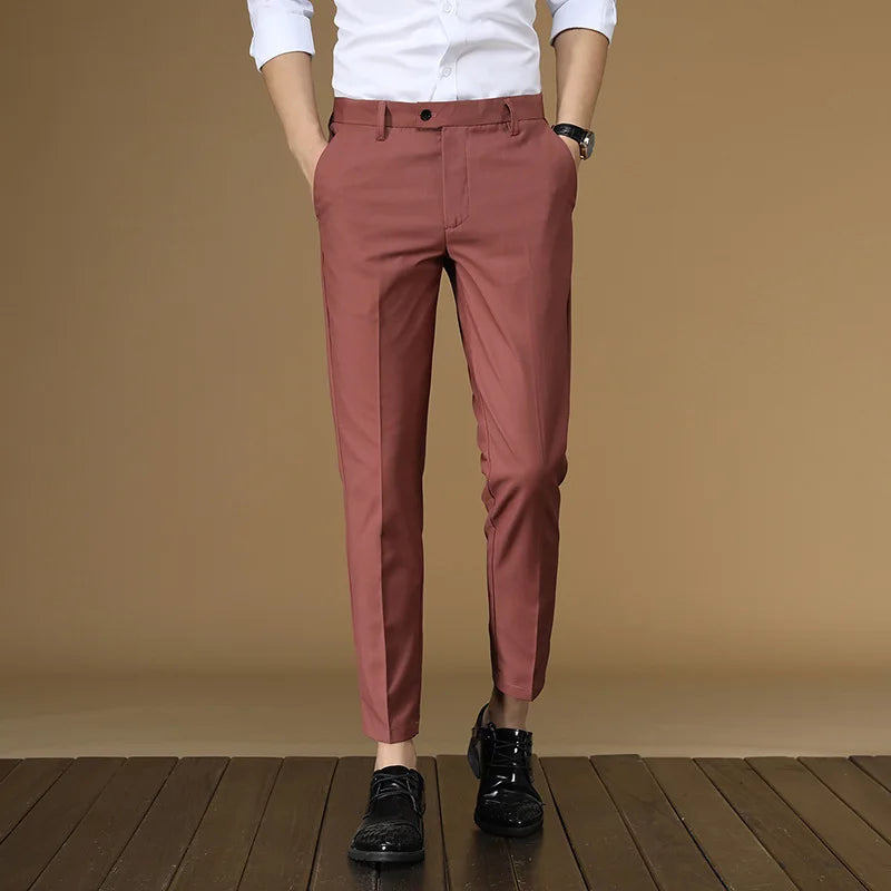 Men Flat Formal Office Wear Smart Business Official Mens Dress Trousers