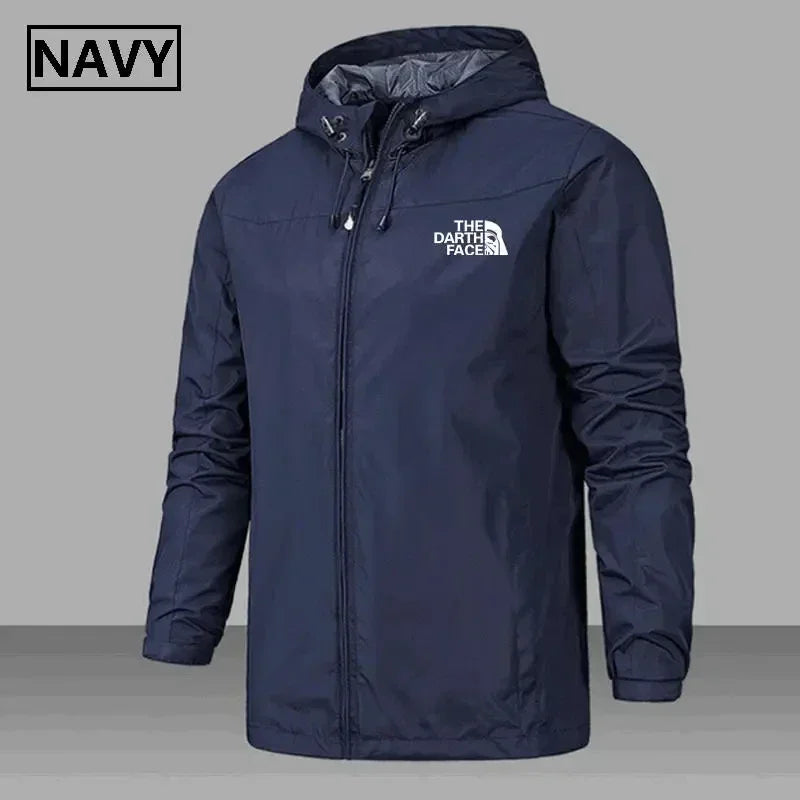 Men's Windproof and Waterproof Windbreaker, Pilot Zipper Hooded Overcoat, Spring and Autumn Mountaineering Casual Jacket 2025