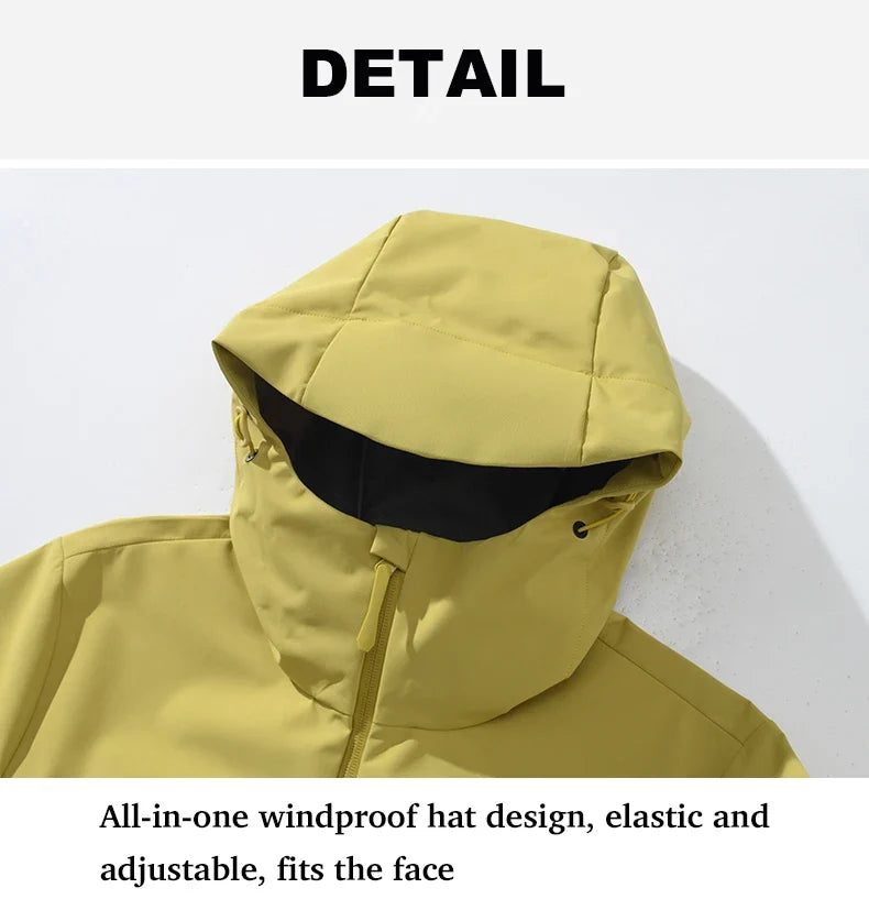 Men's Women's Waterproof Windbreaker Hiking Trekking Jackets Unisex Outdoor Sporty Rain Coat Windproof Climbing Clothes