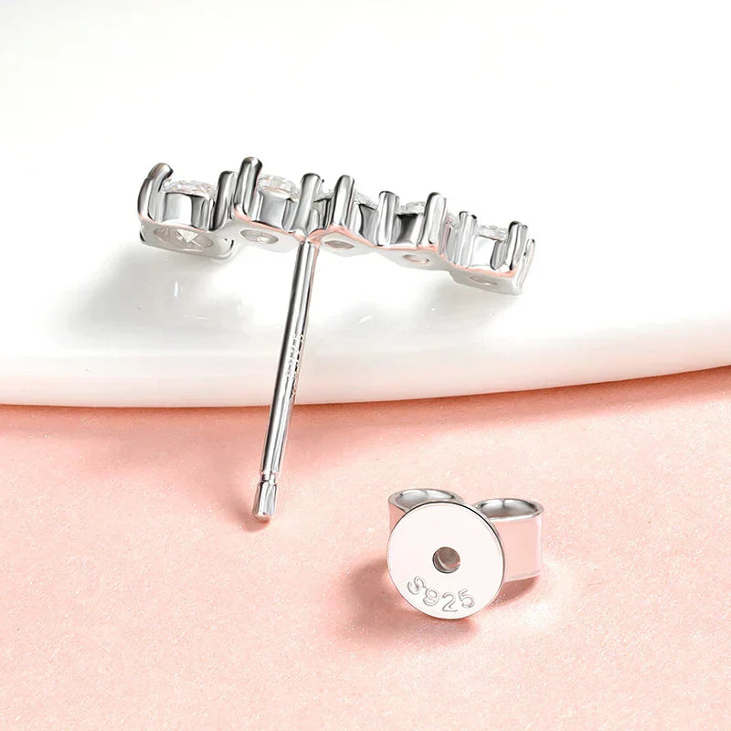 1.16cttw Gradient Gem Full Moissanite Stud Earrings for Women Sparkling Party Jewelry Earrings 925 Sterling Silver 100%