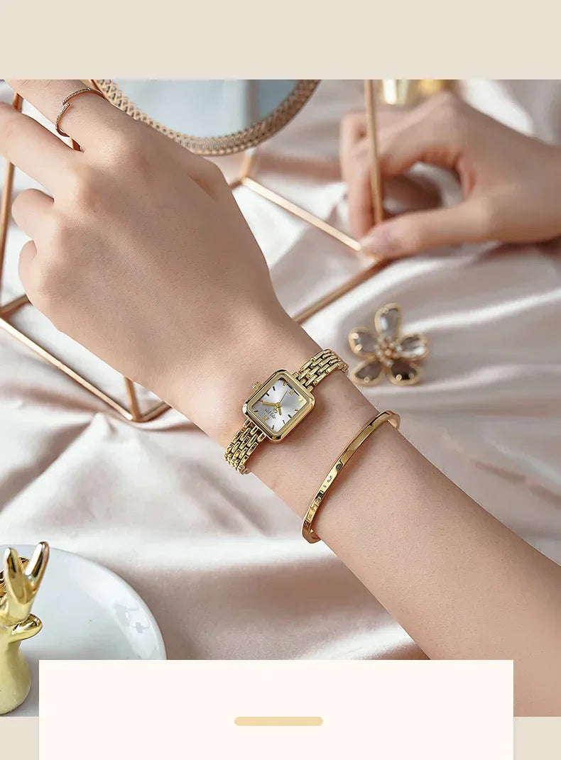 Watch For Women  Women's Stainless Steel Band Luxury Gift Watch Dual-Layer Dial Fashion Montre JA-771