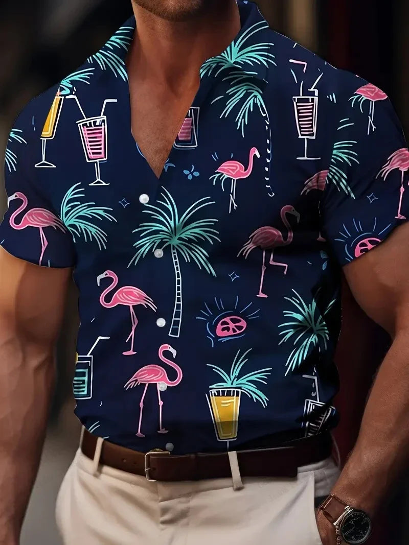 Men's Vocation Lapel Camisa Oversized Hawaiian Shirts