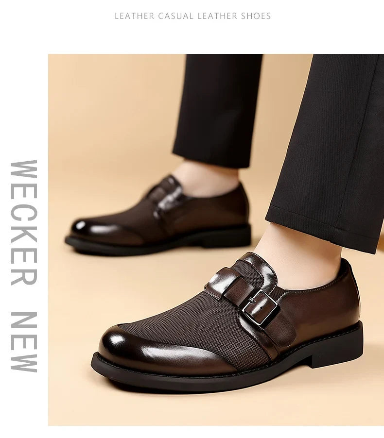 Leisure Walk Male Loafers Outdoor Anti-slip Men's Driving Shoes Handmade Business Footwear Elegantes Slip on Flats Oxford Shoes