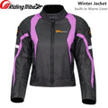 Woman Motorcycle Jacket Winter Warm Windproof Clothing Body Riding Safety Coat Built-in Protective Pads and Thermal Liner JK-64