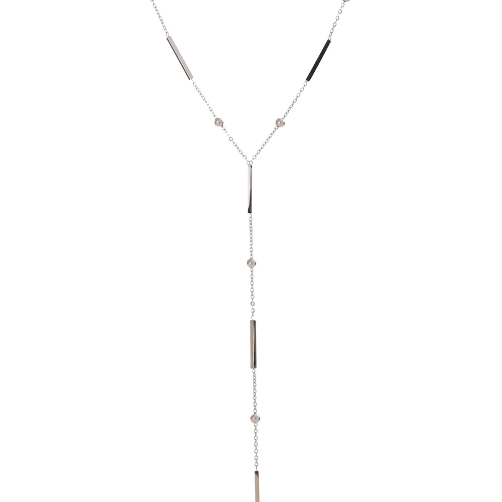 Yhpup Thin Chic 316L Stainless Steel Long Chain Exquisite Necklace for Women Waterproof Daily Jewelry Bijoux Gift