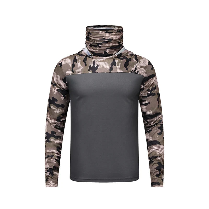 Summer Ultra-thin Tshirts Sun Protection Lightweight Mesh Patchwork Camouflage Ice Silk Sports Elasticity Surface Fishing Tees