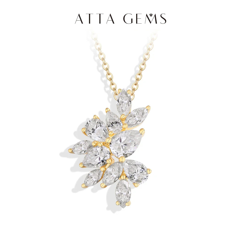 Moissanite Necklace For Women Full D VVS1 Lab Diamond luxury Pendant S925 Sterling Silver Engagement Party Jewelry Gift