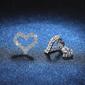 All Moissanite Earrings for Women Heart Shape S925 Sterling Silver with Gold Plated Earring Wedding Party Fine Jewelry