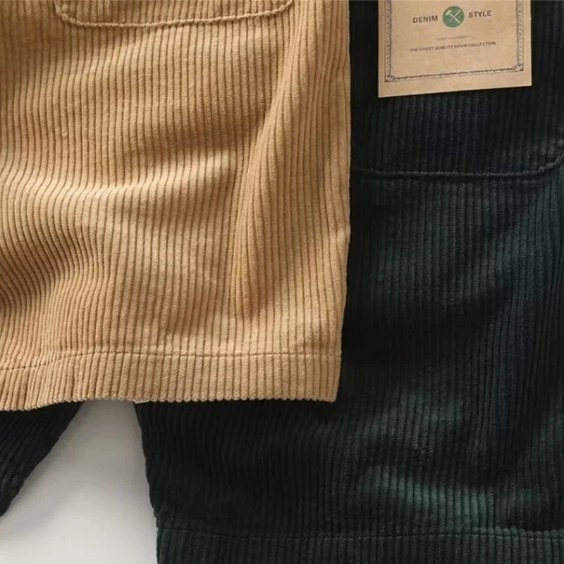 2026 Summer Casual Corduroy Y2K Shorts For Men American Retro Loose Straight Short Pants High Street Fashion Gym Bermudas