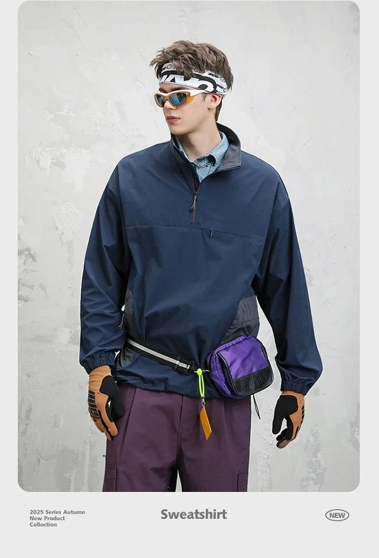 Autumn Utility Sweatshirt | Water-Repellent + Static Control + 4-Way Stretch (Unisex) Casual Loose Fit T-Shirt