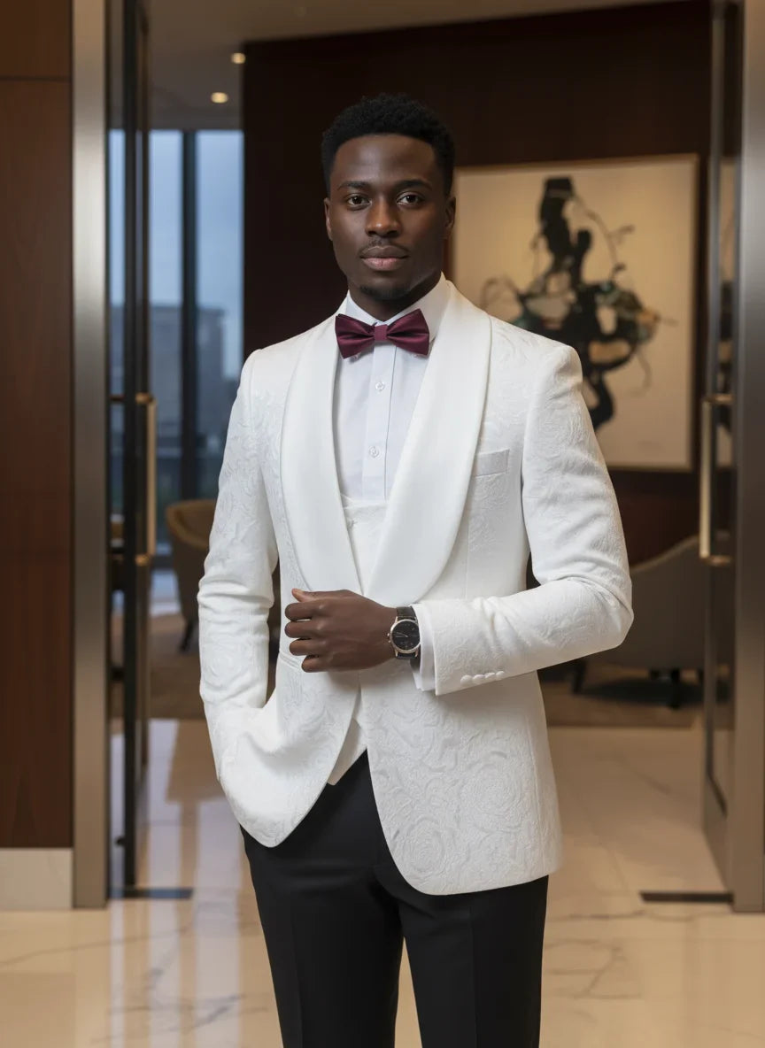 Male Groom Wedding Blazers Retro carving figure Party Dress Tuxedo Prom Suit Fashion Slim Fit (jacket+Vest+Pants）