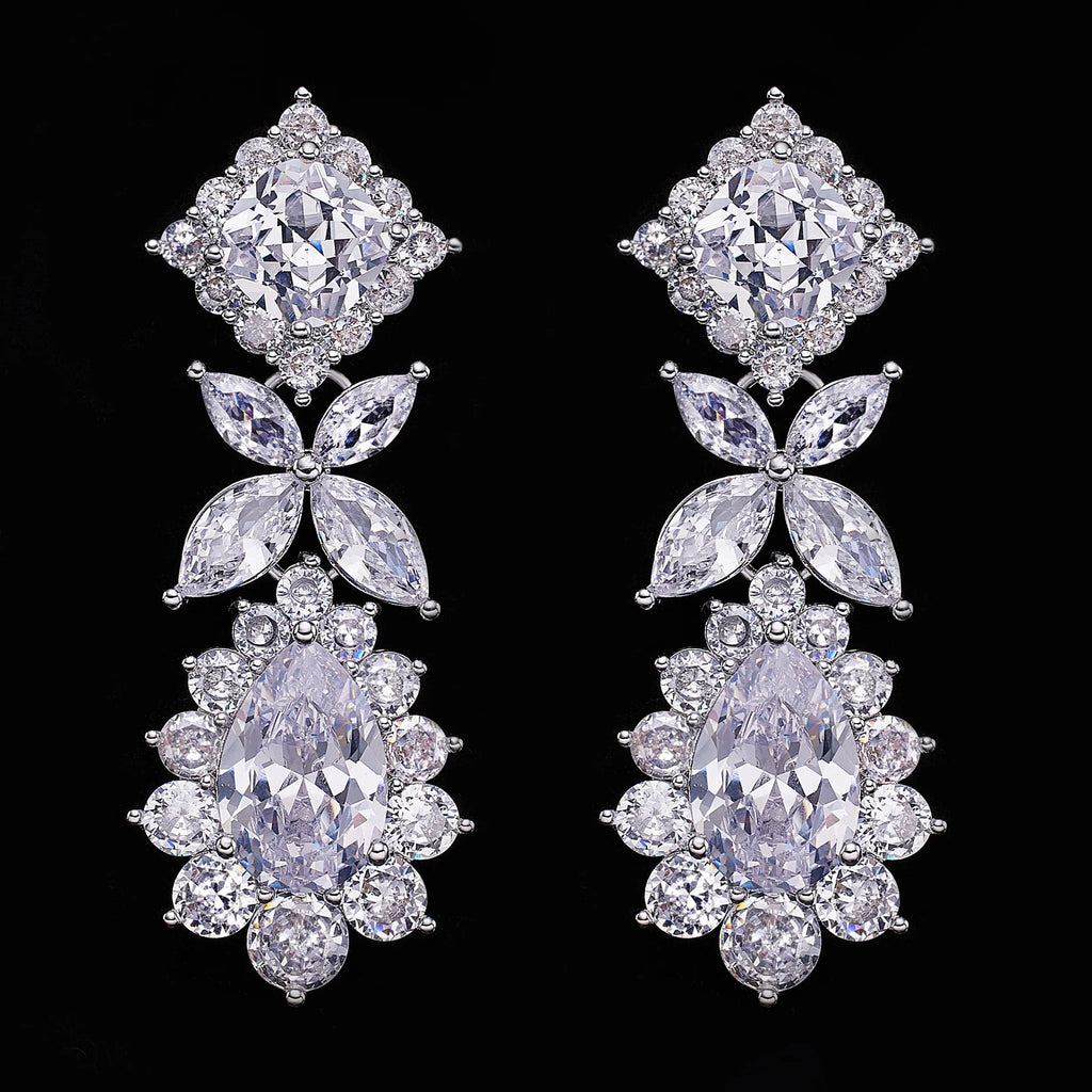 2024 Hot selling 4-piece cubic zirconia bridal jewelry set, Dubai Nigeria crystal wedding jewelry set