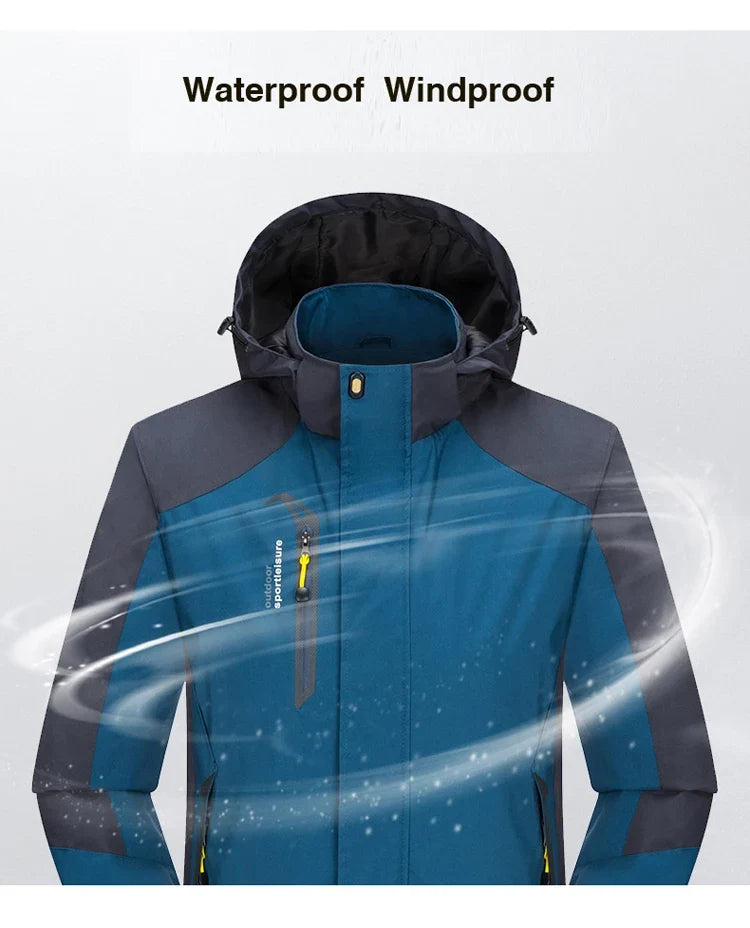 Men Autumn Jacket Camping Hiking Trekking Windbreaker Waterproof With Hood Spring Outdoor Sports Travel Climbing Coats
