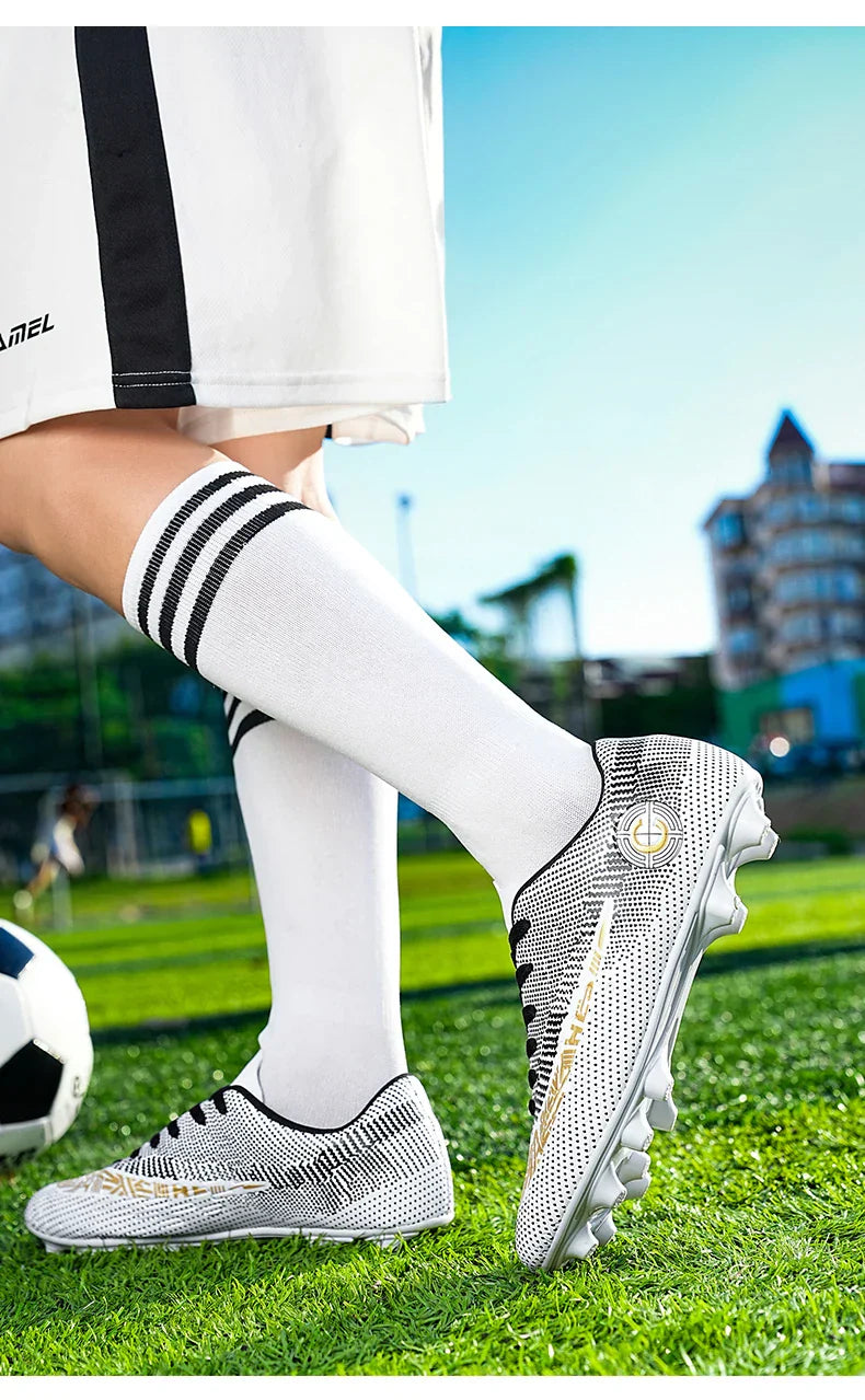 Large Size FG/TF High Quality Mens Soccer Shoes Non-Slip Turf Soccer Cleats for Kids Training Football Boots Chuteira Campo 48