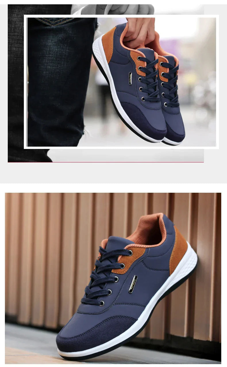 Men Shoes Spring Autumn Waterproof Walking Sneakers Leisure Male Leather Sports Shoes Non-Slip Footwear Tennis for Men