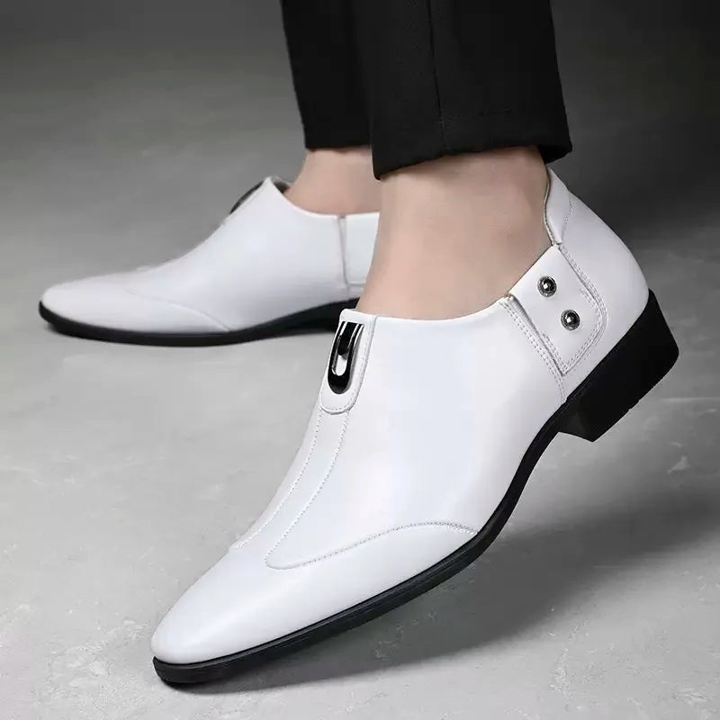 Summer Men's Breathable Mesh Casual Fashion Black/White Leather Board Shoes Comfortable Insole Suitable for Business Occasions