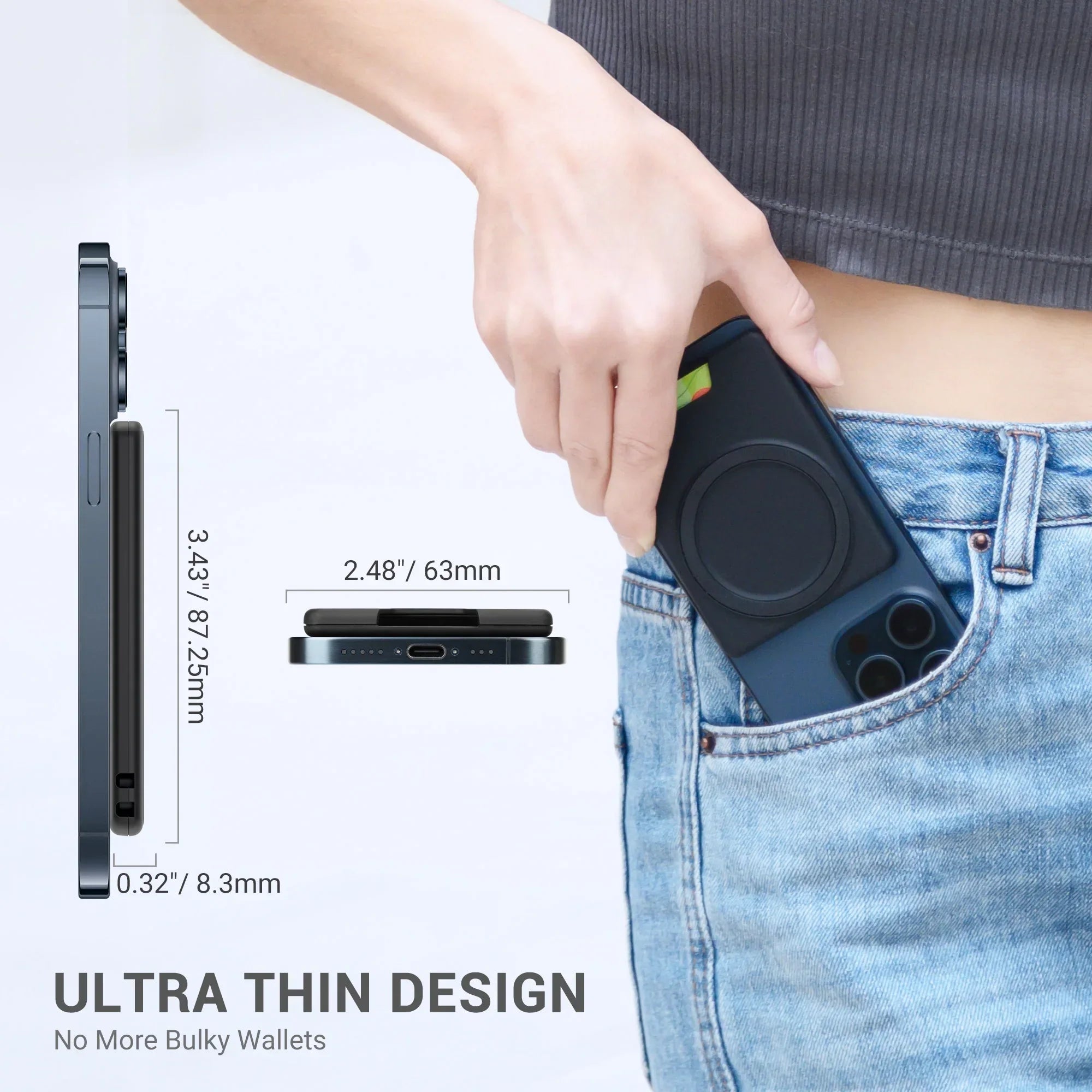 For Magsafe Wallet Card Holder Magnetic Case Ultrathin For iPhone 17 16 Pro Max 15 14 Strong Adsorption Magnet Slot Card Holder