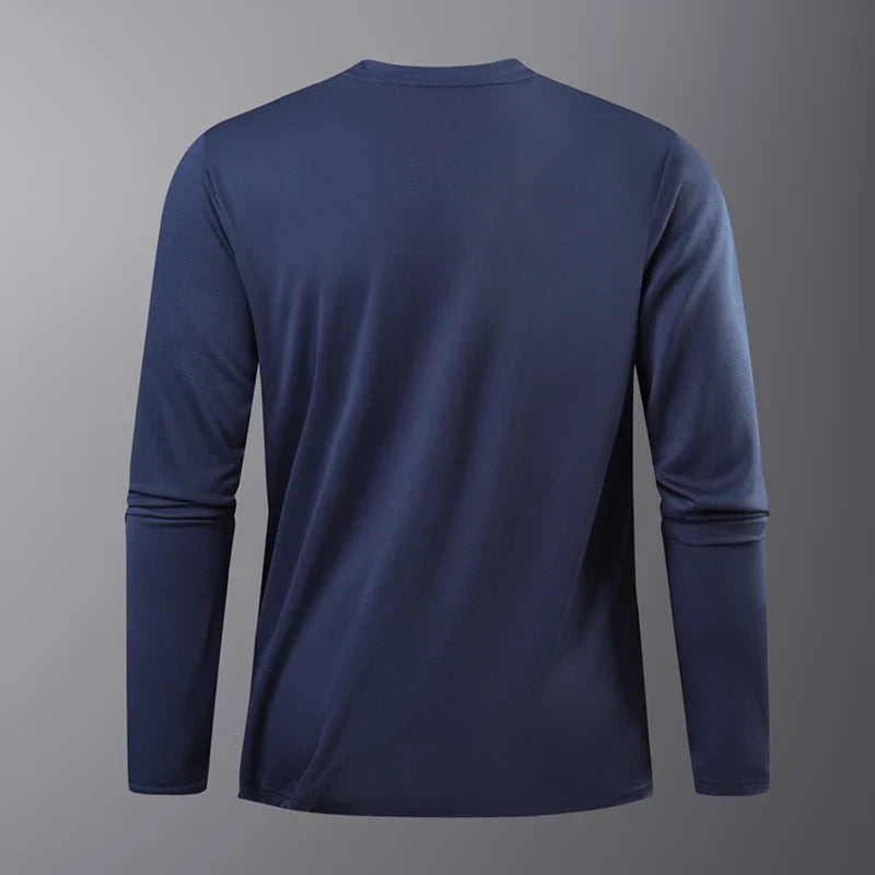Men's Summer Long Sleeve Tops Outdoor Elastic Quick-Drying Breathable Cool Sweatshirt Men Jogging Reflective Strip Sweatshirt