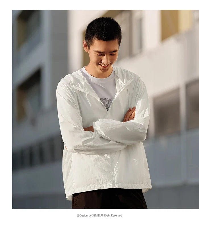 Jacket Men 2024 Summer New Coat Simple Solid Color Hooded Couple Wear Rotator Sleeve Light Sun Protective Clothing