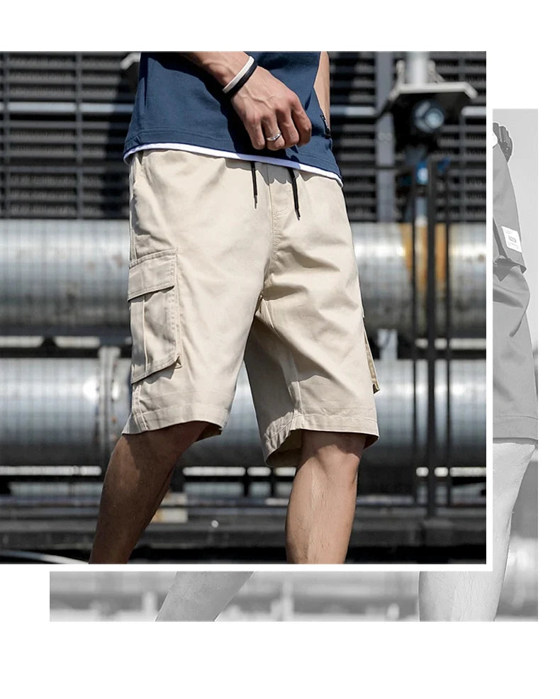 Plus Size Shorts Casual Summer Elastic Waist Cargo Short Men Streetwear Y2k Camouflage Fashion Bermuda Male Side Pocket Breeches