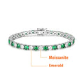 4mm 5mm Moissanite Diamond and Emerald Ruby Tennis Bracelet for Women Men S925 Sterling Silver Fine Jewelry