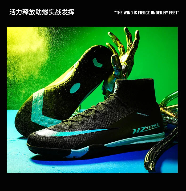 New Men Soccer Shoes Breathable Cleats Football Boots Training Boys Long Spikes Adult Outdoor Sport Non Slip Match Comfortable