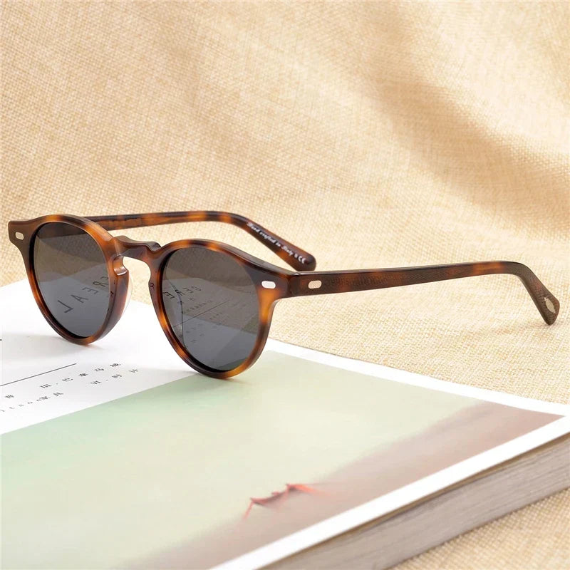 Gregory Peck Vintage Polarized Sun Glasses OV5186 Clear Frame Sunglasses Brand Designer Men Women OV 5186 Gafas Oculos with case
