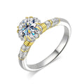 1ct D VVS1 Moissanite Rings for Woman Engagement Wedding Jewely with GRA 925 Sterling Sliver Plated 18k Diamond Ring