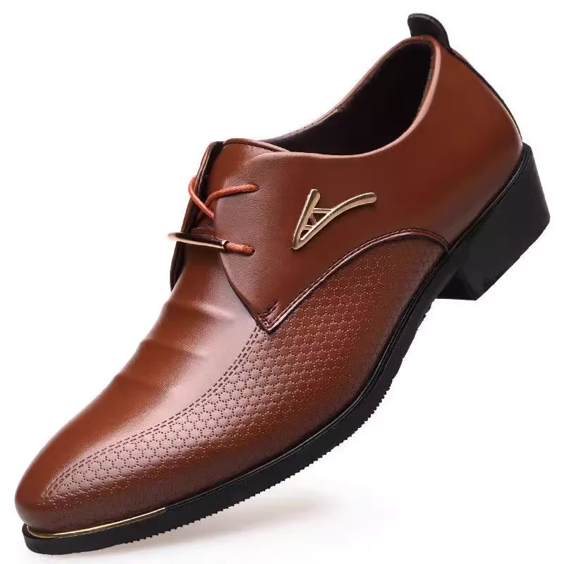 Brown Business Social Shoe Male Black Men's Formal Shoes Party Leather Casual Suit 2025 Trend Elegant and Classic Official New