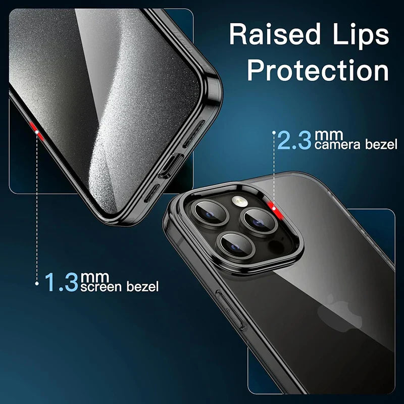 Original Transparent Black Silicone Soft Case For iPhone 15 Pro Max Carcasa Ultra Thin Case for iPhone 14 13 12 Mini 11 Pro Max