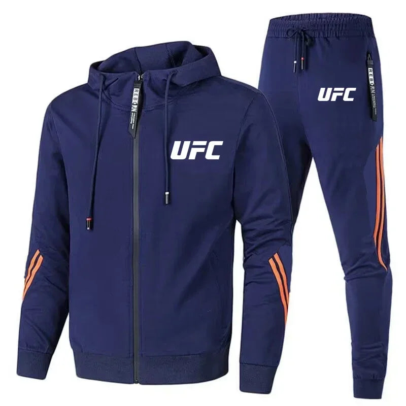 طقم رياضي رجالي كاجوال خريفي 2025، بنطلون وسترة UFC بتصميم عصري جديد، طقم رياضي رجالي مريح للدراجات النارية في الهواء الطلق