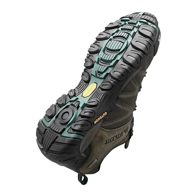 Four-Season Men's Hiking Shoes Outdoor Sports Genuine Leather Wear-Resistant Climbing Shoes Rubber Sole Trekking Sneaker