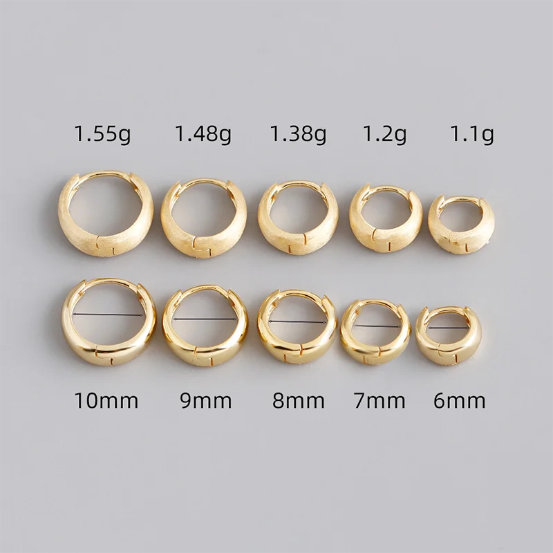 925 Sterling Silver Premium Matte Minimalism Unisex Huggies Ear Hoops Earrings for Women Gothic Piercing Men's Jewelry