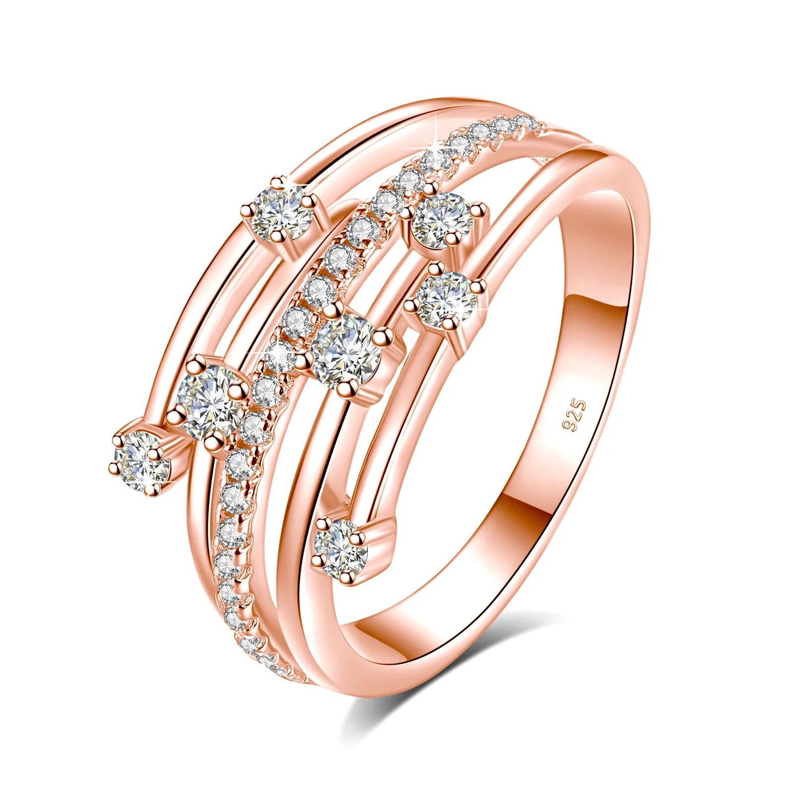 Trending Wedding Band Moissanite Ring With Certificate Genuine Silver 925 Enagement Jewel Gift For Women Positive Stones