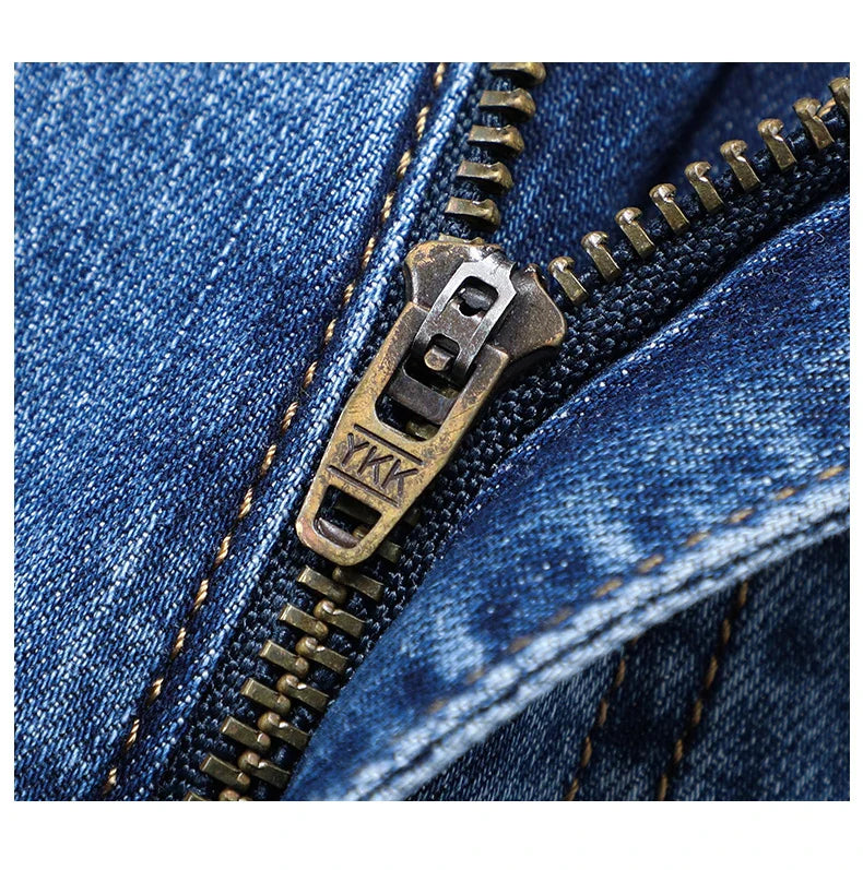 Spring/Summer 2023 Men's Gray Frayed Thin Jeans Classic Style Business Fashion Cotton Denim Stretch Pants Male Brand Trousers