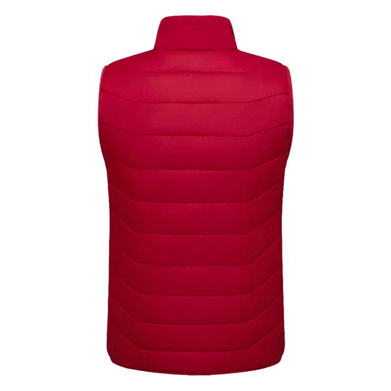 New Loose Casual Stand Up Collar Winter 28 Zone Intelligent Heating Vest Men'S Women'S Warm Electric Clip Coat (No Power Bank)