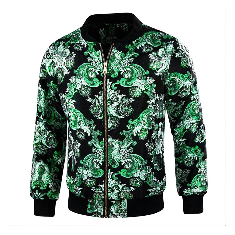 Luxury Baroque Bomber Jacket Men Women 3D Printed Gold Graphic Floral Jackets Street Trend Fashion Autumn Zipper Soft Coat