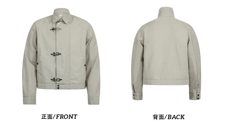 Retro Black Gothic High Street Airplane Buckle Jacket for Men and Women Korean Fashion Y2k American Retro Casual Jacket